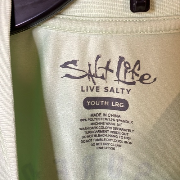Salt Life uvapor slx dry fit long sleeve mint green tee youth size large - Picture 5 of 16